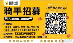 美團(tuán)外賣直聘送餐員20名（全職、兼職、寒暑假工）